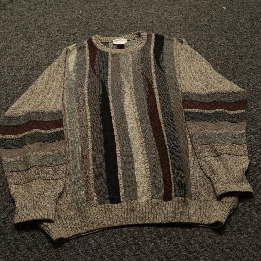 Vintage Norm Thompson Wool Sweater Mens Size XXL 3D Knit  Made In Italy Coogi